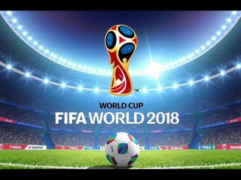 The FIFA World Cup Trophy shining on a pitch with USA, Canada, and Mexico flags