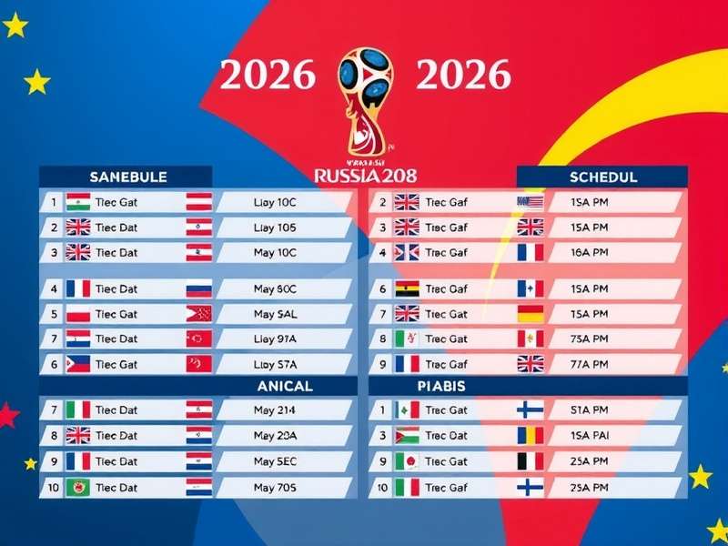 FIFA World Cup 2026 Schedule Graphic showing stadiums across USA, Mexico, Canada