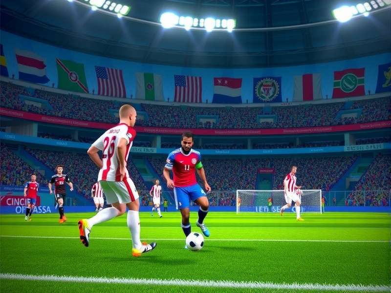 Conceptual illustration of the FIFA World Cup 2026 trophy in a stadium