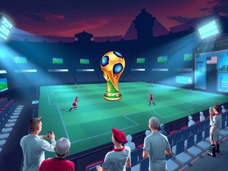 The FIFA World Cup Trophy gleaming under stadium lights