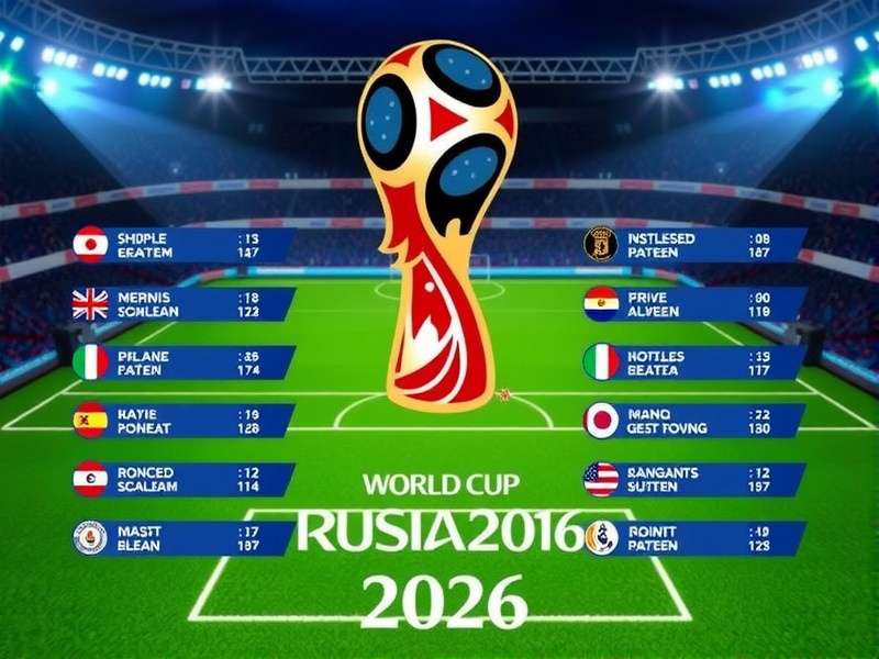 2026 FIFA World Cup schedule visualization with stadiums across USA, Mexico, and Canada