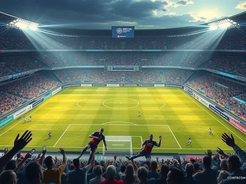 FIFA World Cup Trophy shining under stadium lights