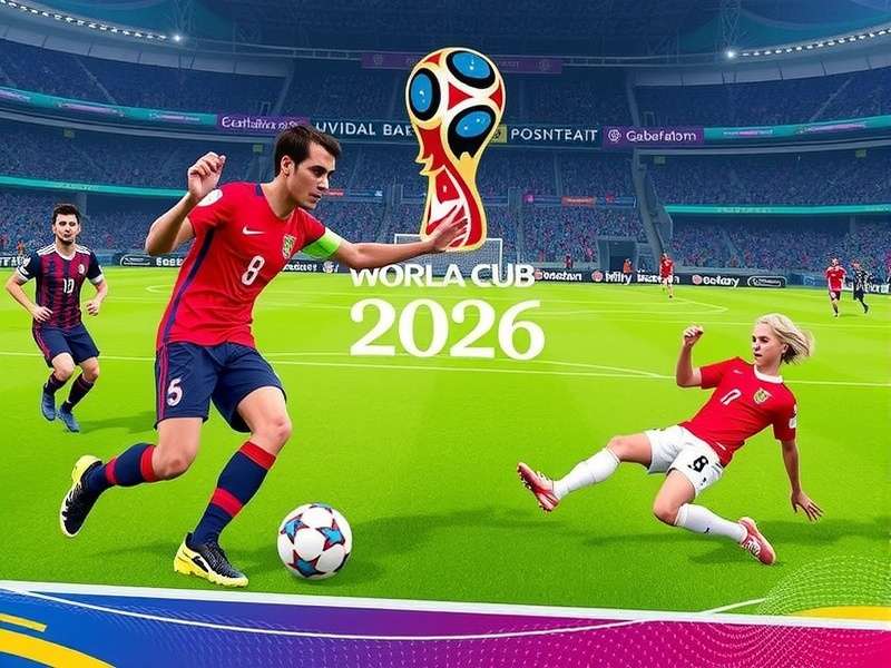 Football players competing in a World Cup qualifier match