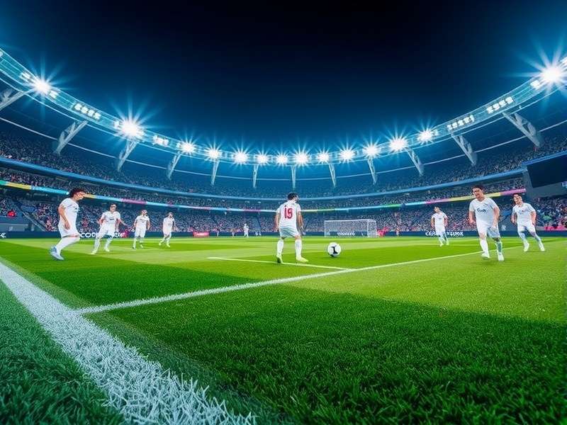 Celebration at a FIFA World Cup match with fans holding flags