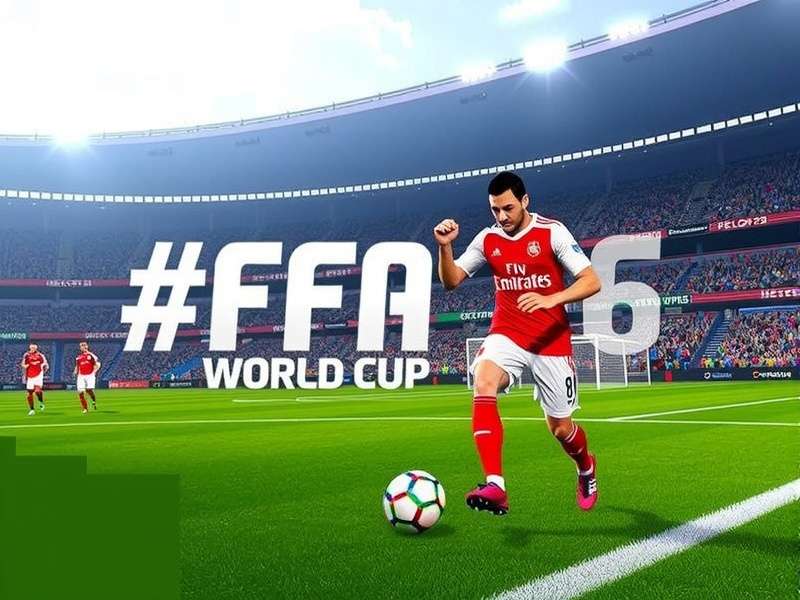 FIFA 26 World Cup stadium with floodlights and crowd