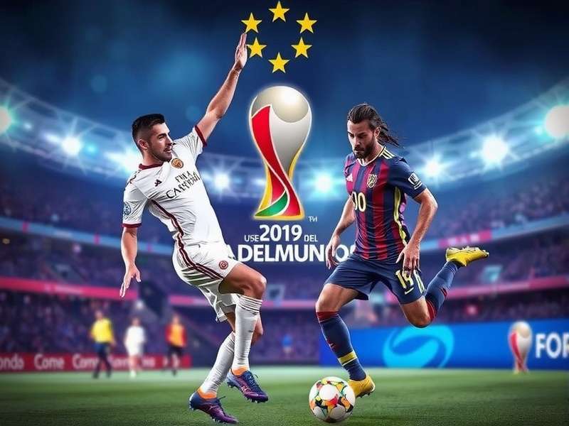 FIFA World Cup 2026 stadium with fans cheering and players on the field