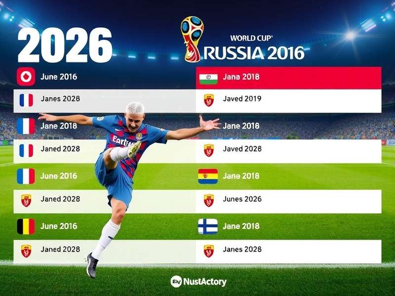 FIFA World Cup 2026 official poster with host nations USA, Mexico and Canada and 2026 World Cup Dates highlighted